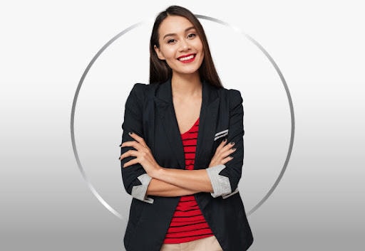 Smiling young woman with dark hair, care-free about intimate infections